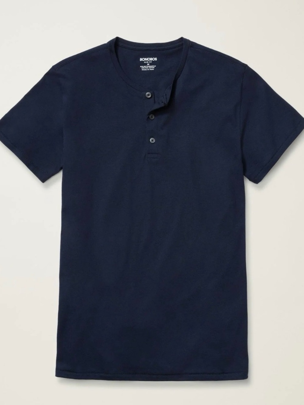 Bonobos Pima Performance Short Sleeve Henley Size L